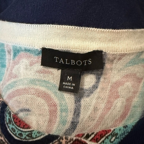 TALBOTS Charming Cardigan - Bright Paisley Size M - Picture 5 of 9
